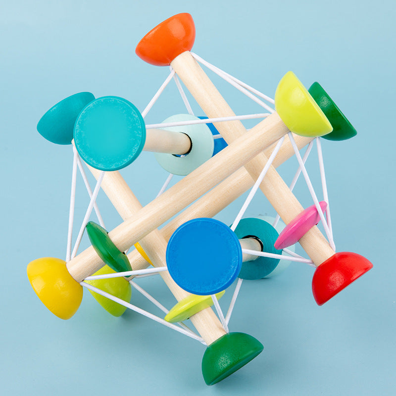 Entrenador de agarre elástico de madera | Juguete Montessori para reconocer colores