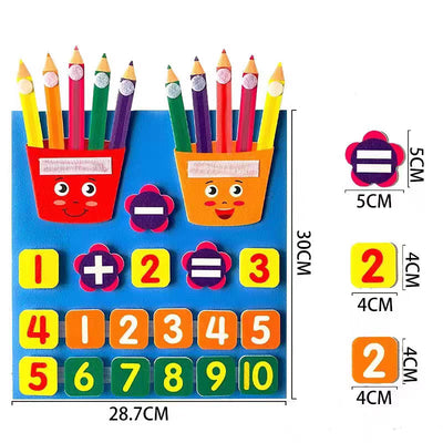 Zahlenzerlegung-Mathe-Set aus Filz | Montessori-Lernspielzeug für Addition & Subtraktion