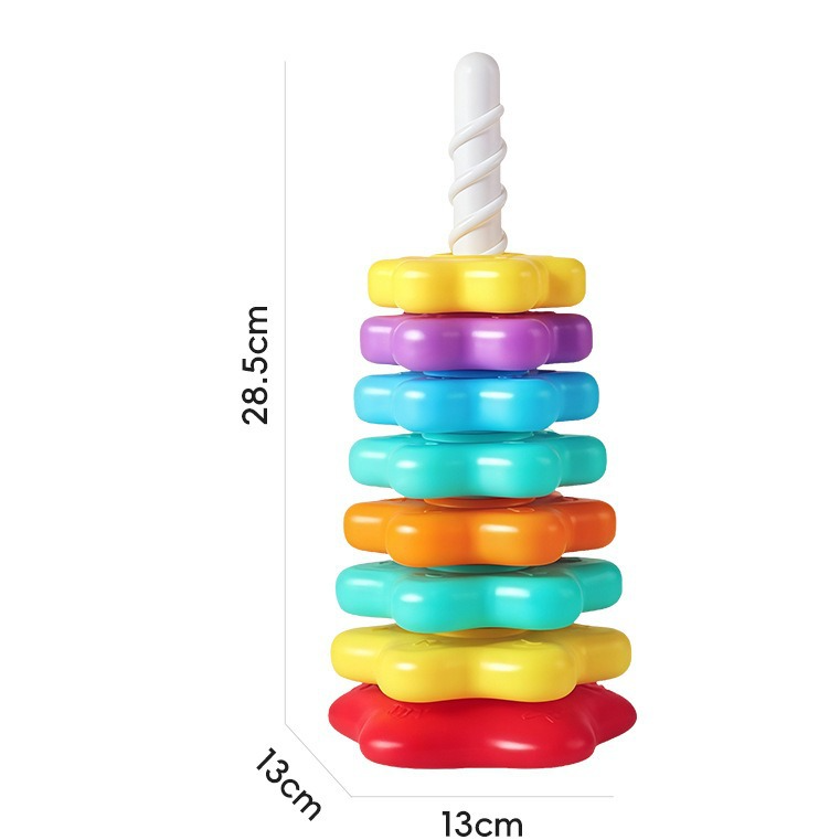 Rainbow Spinning Stacking Tower | Baby Stack & Spin Ring Toy