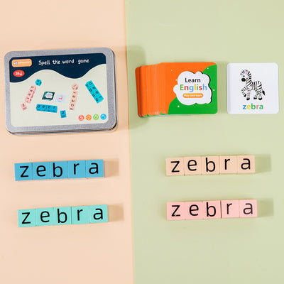 Wooden Letter Spelling Game | Montessori First Words Card Set