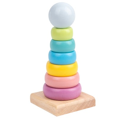 Regenbogen-Stapler | Holz Montessori Feinmotorik-Spielzeug