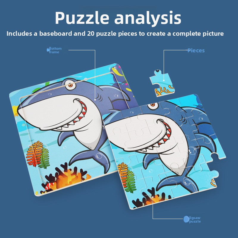 Wooden 20-Piece Shape Puzzle | First Jigsaw for Toddlers
