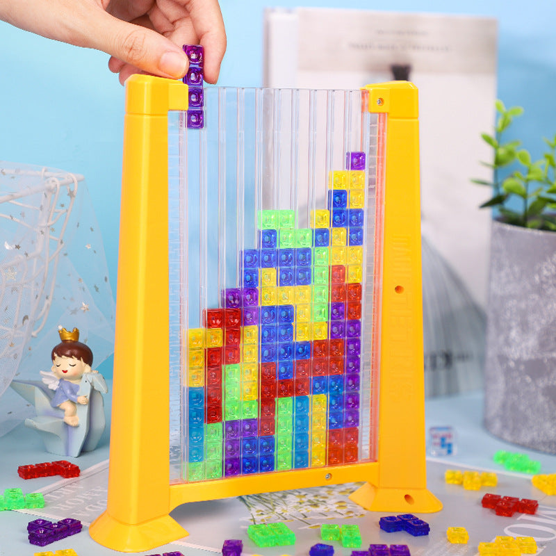 Montessori 3D Tetris Tower – vertical grid frame detail