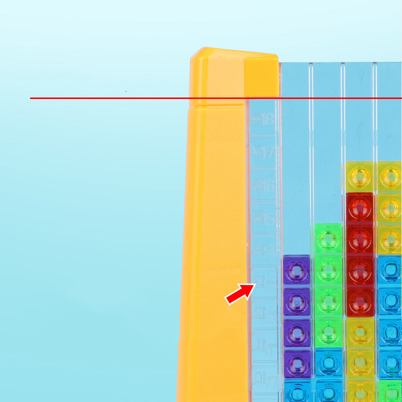 Montessori 3D Tetris Tower – close-up of jewel-toned puzzle pieces
