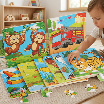 Puzzle en bois de formes 20 pièces | Premier puzzle pour tout-petits