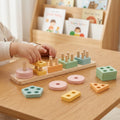 Montessori Geometric Shape Wooden Toy Set – graduated shape columns