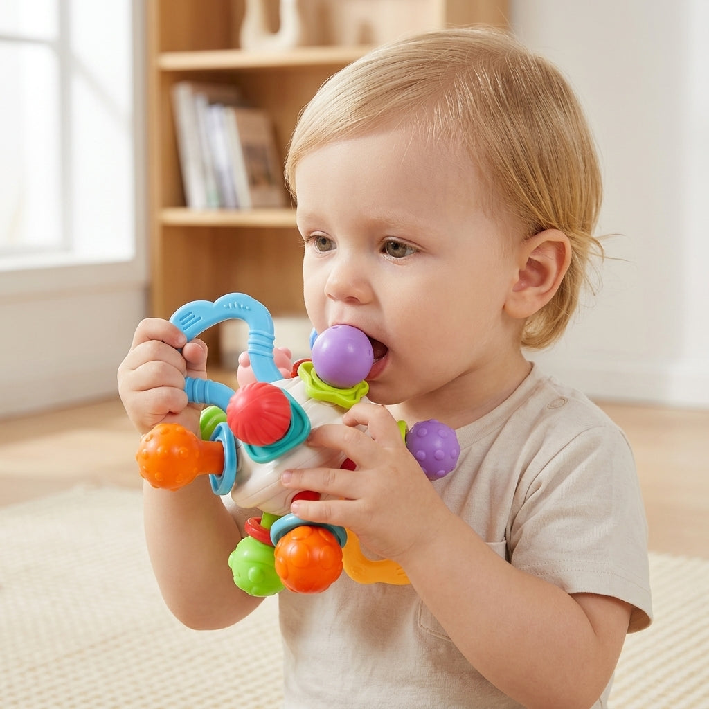 Sensory Grasping Ball | Easy-Grip Baby Rattle & Teething Toy
