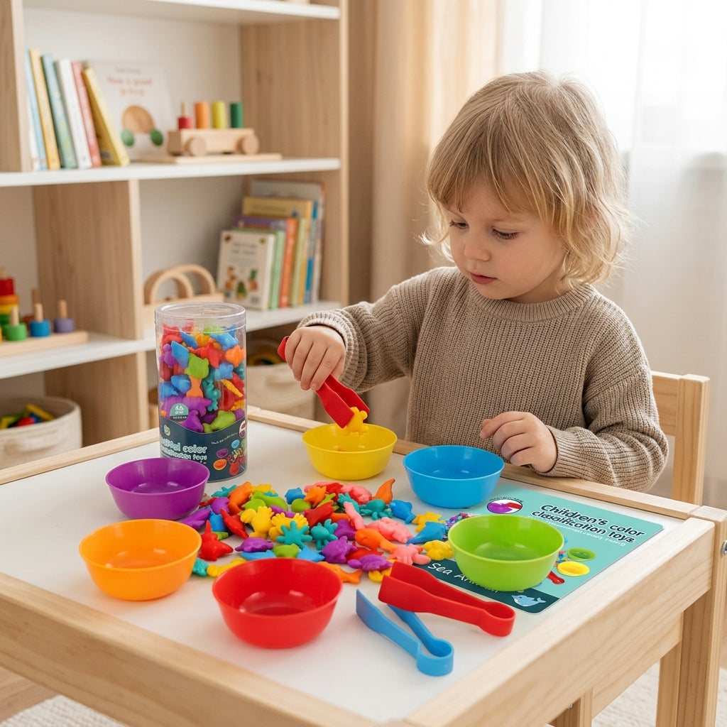 Ursinhos arco-íris Montessori coloridos