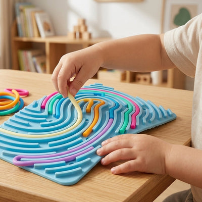 Sensorisches Silikon-Activity-Board | Montessori-Reisespielzeug