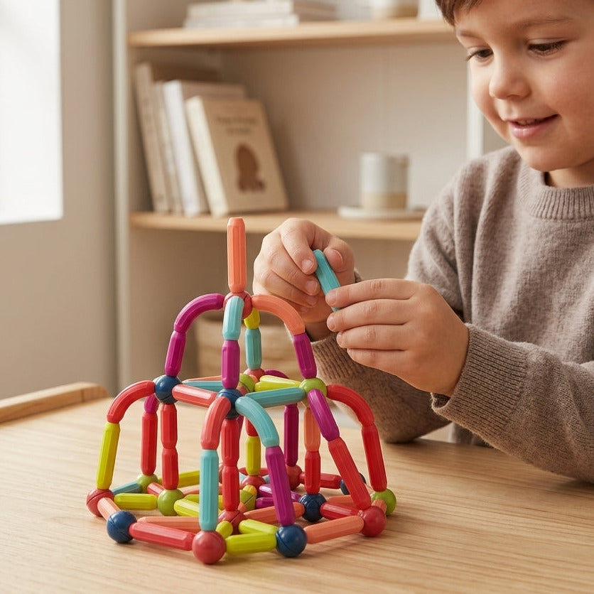 Magnetische staven & ballen bouwset | 3D STEM Montessori speelgoed voor peuters