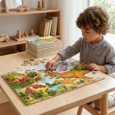 Puzle de madera de 60 y 104 piezas | Puzle ilustrado para niños