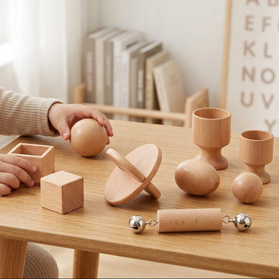 Interaktives Montessori-Lernspielzeug aus Holz für Säuglinge