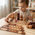 Ábaco y tablero de matemáticas de madera Montessori: aprendizaje temprano