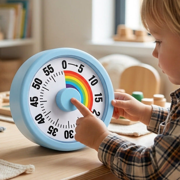 Rainbow Visual Timer for Kids – 60-minute countdown clock