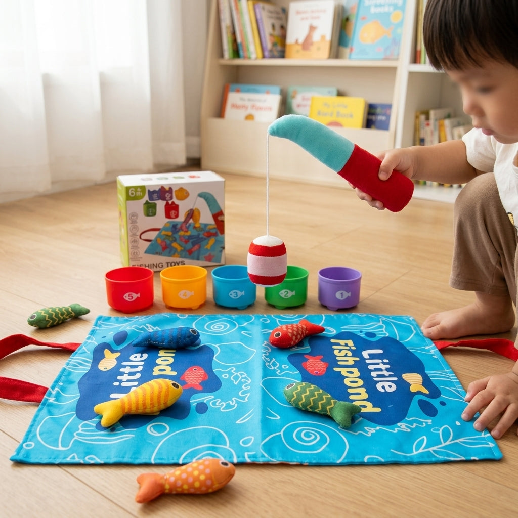 Soft Fabric Fishing & Sorting Play Set | Montessori Sensory Game for Toddlers ㅤㅤ