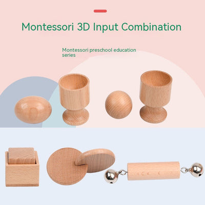 Interaktives Montessori-Lernspielzeug aus Holz für Säuglinge