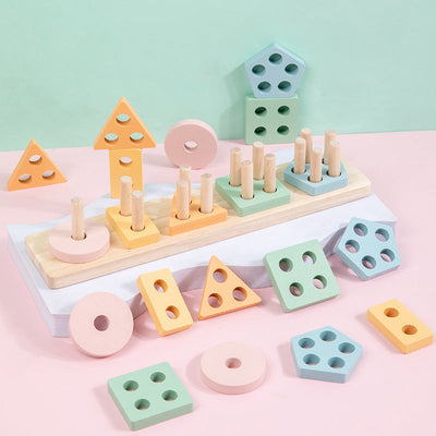 Montessori Geometric Shape Wooden Toy Set – size and dimensions