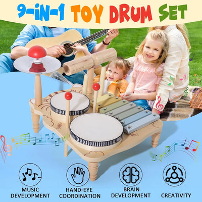 Wooden Toy Montessori Percussion Instruments Set For children-1