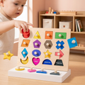 Premium Montessori magnetyczna tablica kształtów | Drewniane puzzle edukacyjne
