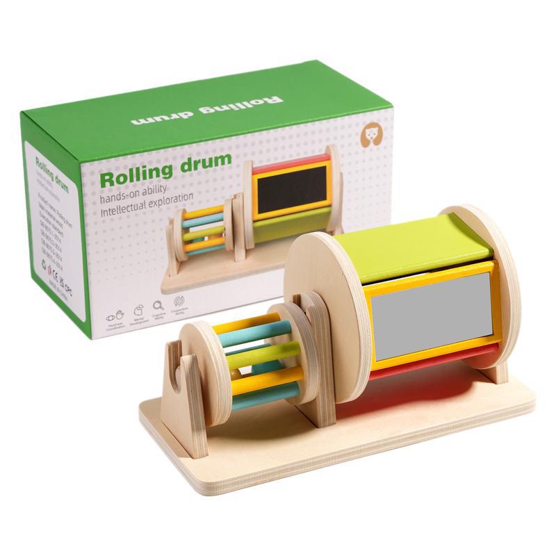 Montessori Wooden Rolling Drum | Dual-Sensory Learning Toy