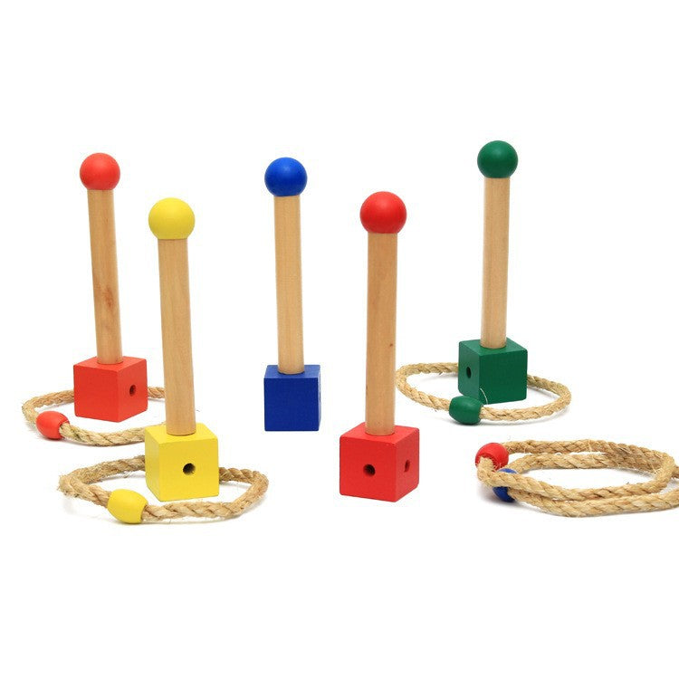 Skill-Stacker Ringwurfspiel aus Holz | Farbzuordnungs-Wurfspiel für Kinder