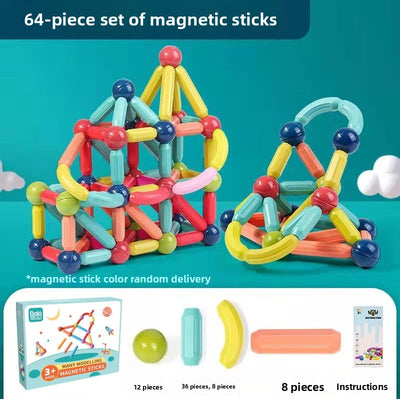 Magnetische Stäbe & Kugeln Bauset | 3D STEM Montessori Spielzeug für Kleinkinder