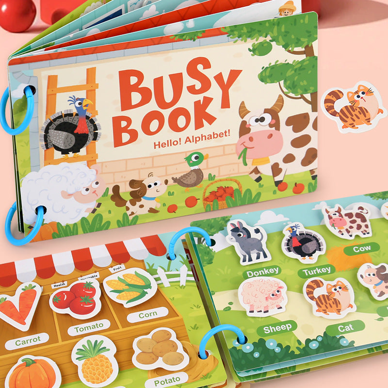 Montessori Busy Book | Reusable Learning Activity Book for Kids
