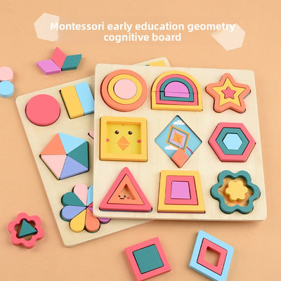 Montessori Geometric Puzzle | Shape Cognitive Board Toy