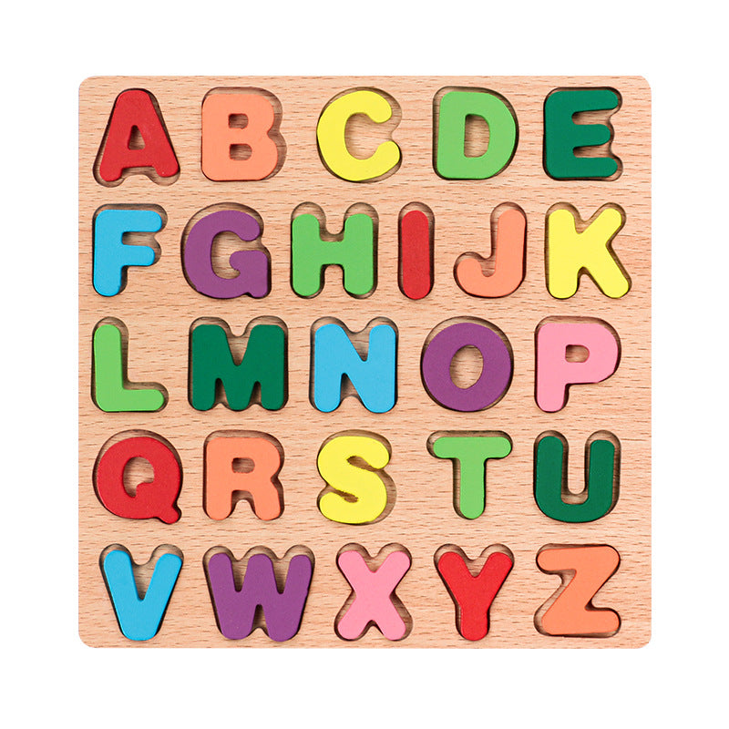 Wooden Alphabet & Number Peg Puzzle | Montessori Early Learning Board