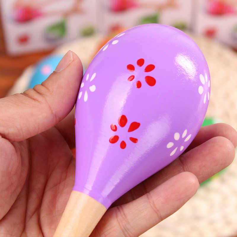 Montessori houten babyrammelaar & shaker | Handinstrument voor zintuiglijke ontwikkeling & ritmespel