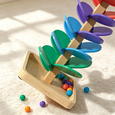 Rainbow Music Track Tree | 71 cm Wooden Ball Drop Toy