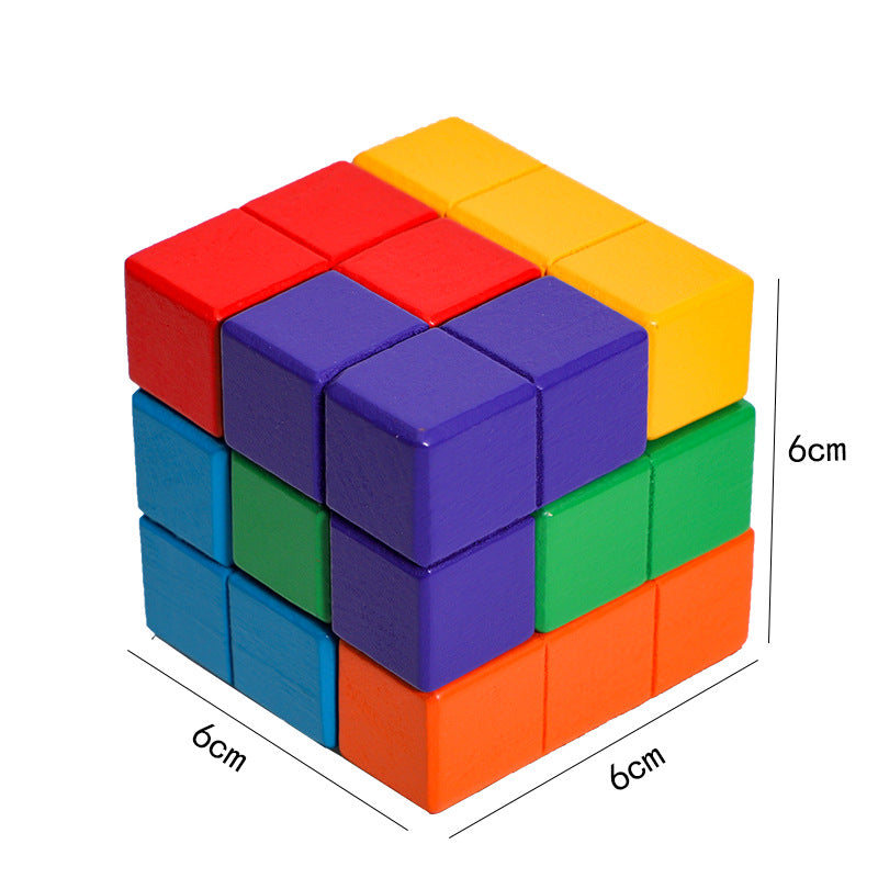 Cubo binomial Montessori de madera | Puzle 3D de emparejar colores y juguete de aprendizaje STEM para niños
