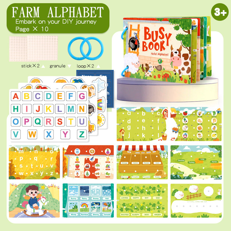 Montessori Busy Book | Reusable Learning Activity Book for Kids
