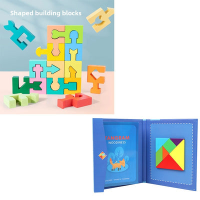 Fit & Form | Montessori-Steckpuzzle aus Holz mit ineinandergreifenden Formen