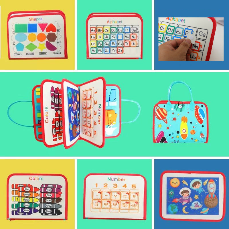 Montessori Dressing Skills Busy Board | Soft Felt Zip, Button & Lacing Board