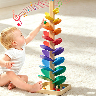 Rainbow Music Track Tree | 71 cm Wooden Ball Drop Toy