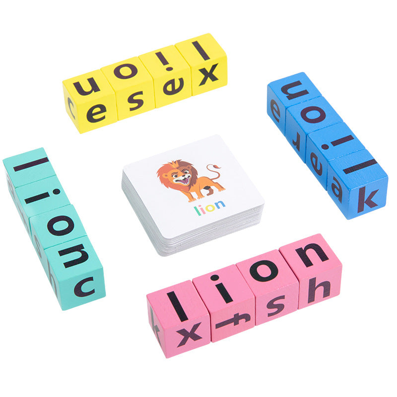 Wooden Letter Spelling Game | Montessori First Words Card Set