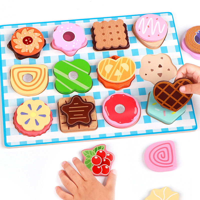 Montessori Holz-Grillset | Interaktives Spießchen-Zuordnungs- & Rollenspiel-Essensspiel für Kinder