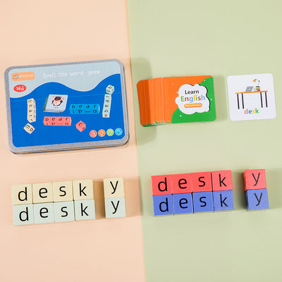 Wooden Letter Spelling Game | Montessori First Words Card Set