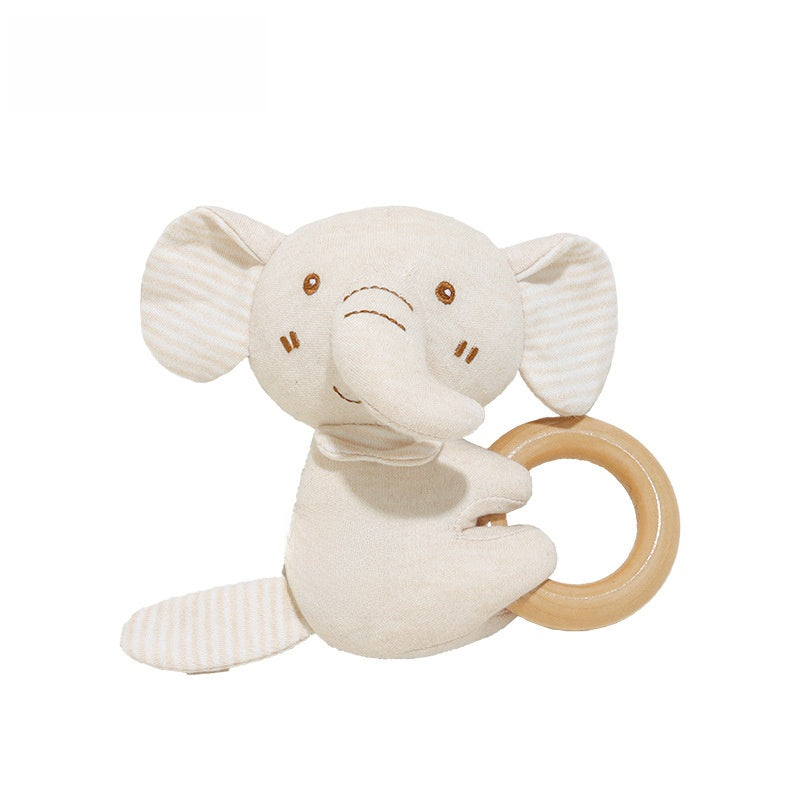 Organic Cotton Animal Teether Ring | Soft Baby Hand Rattle