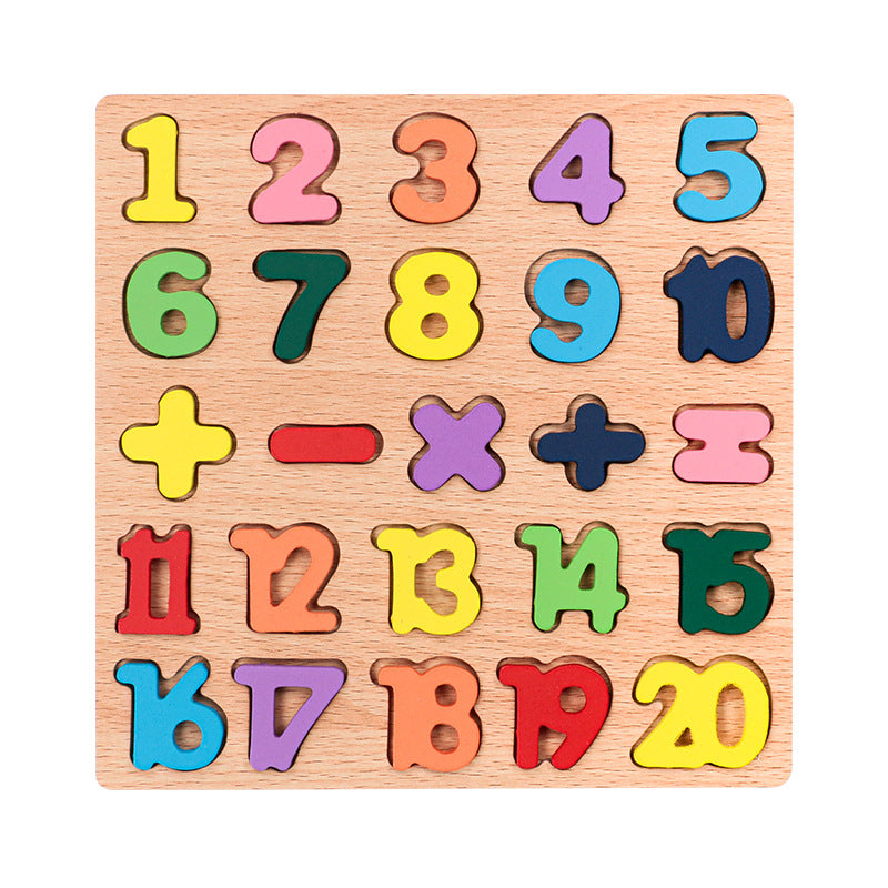 Wooden Alphabet & Number Peg Puzzle | Montessori Early Learning Board