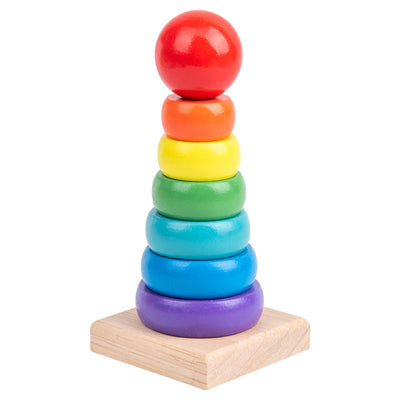 Regenbogen-Stapler | Holz Montessori Feinmotorik-Spielzeug