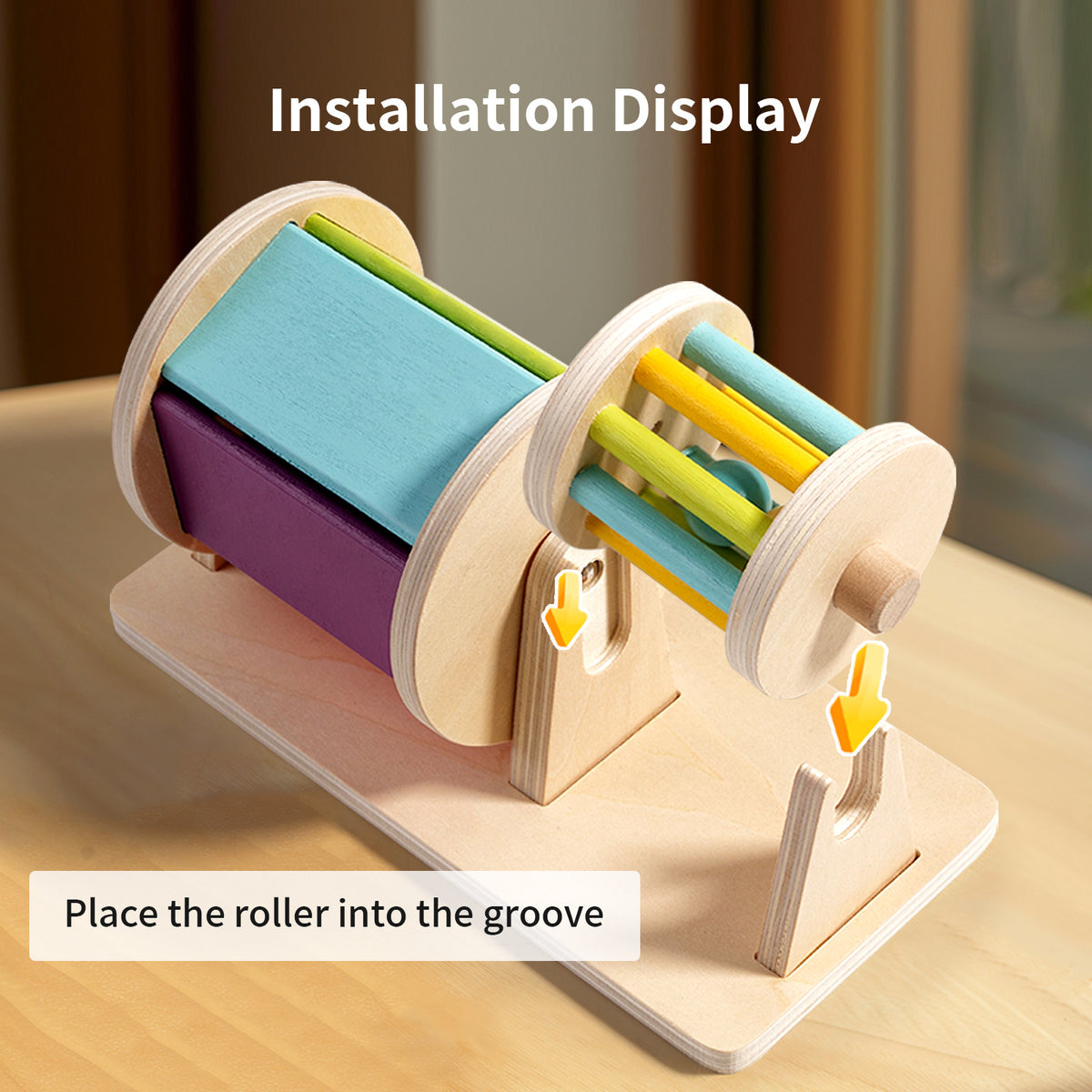 Montessori Wooden Rolling Drum | Dual-Sensory Learning Toy