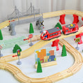 Circuit de train en bois avec train électrique | Jouet en bois pour enfants