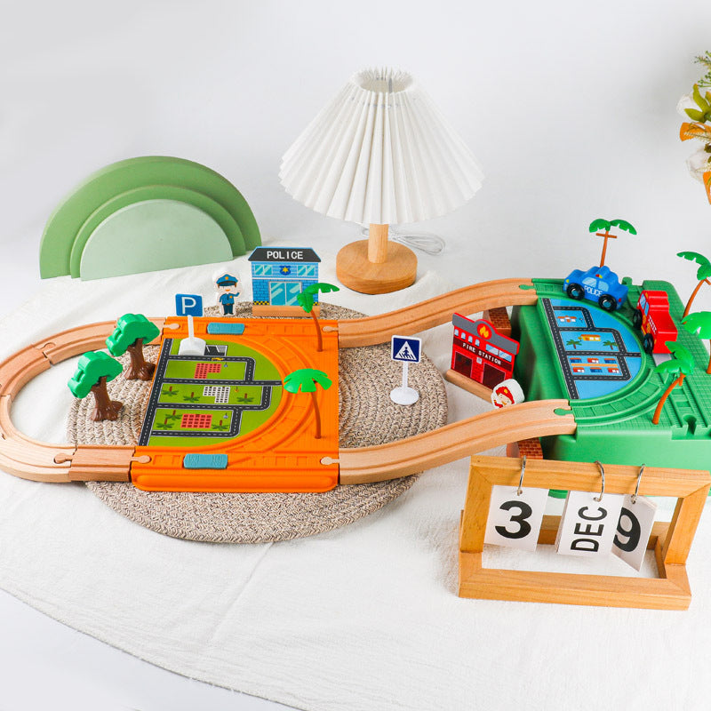 Set Little Heroes City Rescue: pista de policía y bomberos en haya premium