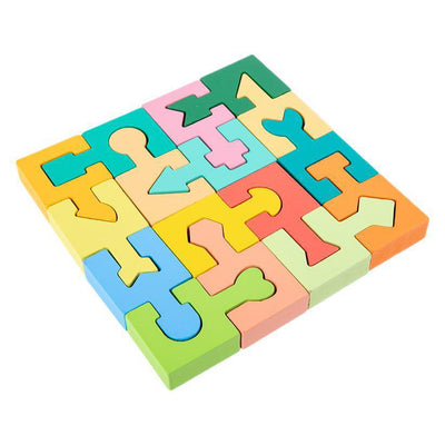 Fit & Form | Montessori-Steckpuzzle aus Holz mit ineinandergreifenden Formen