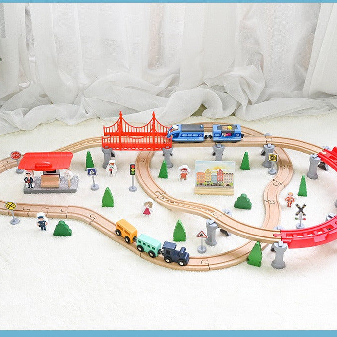 Beech Wood Train Track Set with Electric Train | Kids' Wooden Toys
