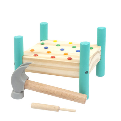 Montessori Wooden Hammering Table | Fine Motor Skills & Hand-Eye Coordination Toy
